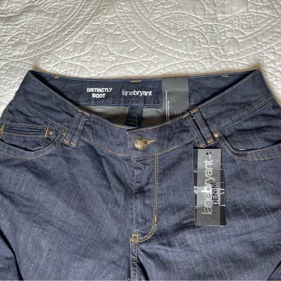 New Lane Bryant Size 14P Dark Wash Distinctly Boot Boot Cut Jeans Stretc… - Picture 5 of 8